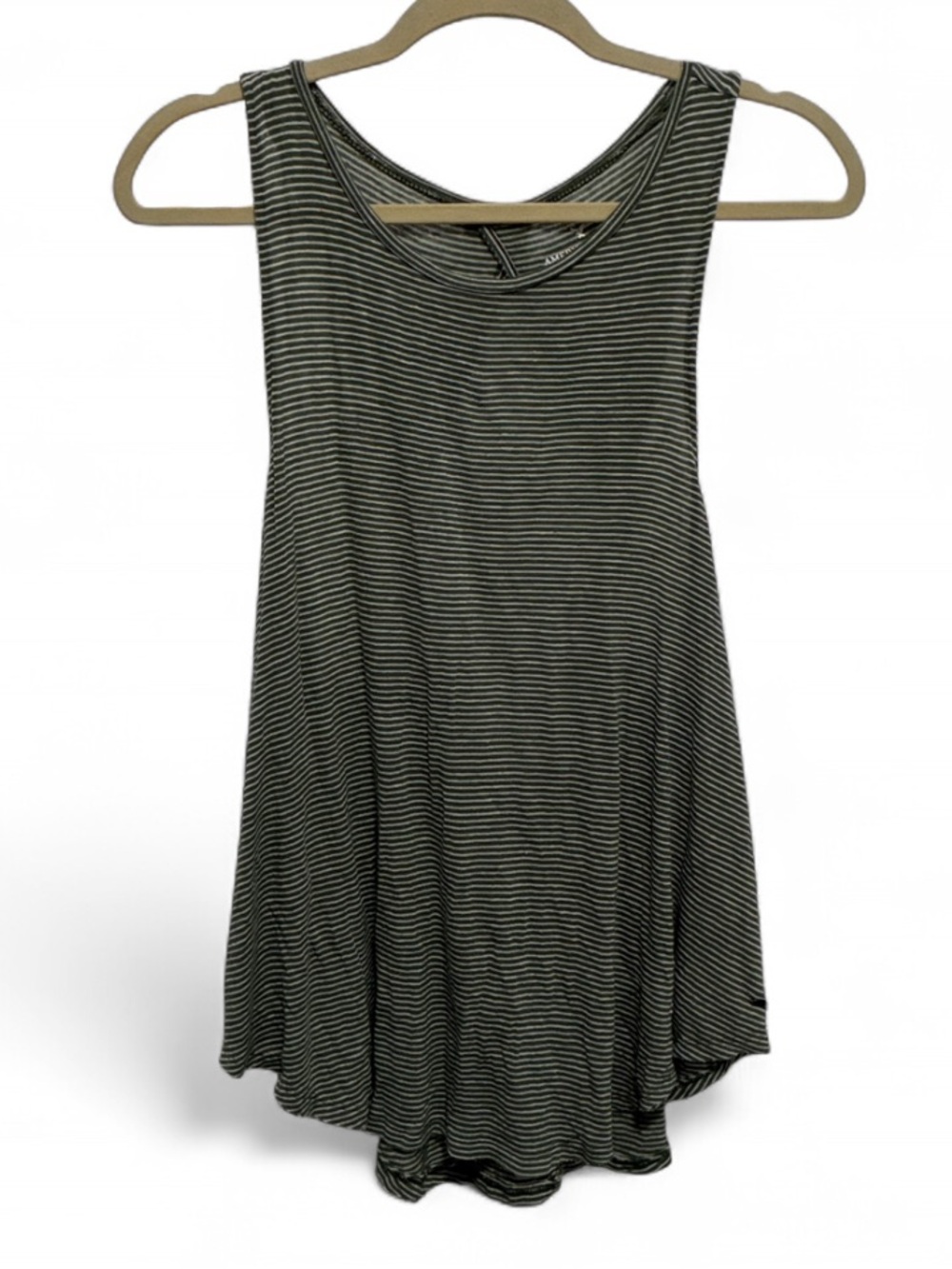 American Eagle Outfitters Green Striped Swing Cut Put Back Tank Top